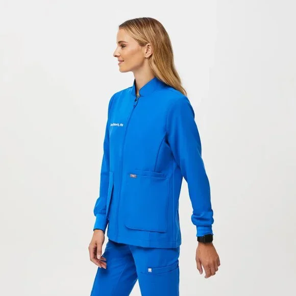 Figs Sebina Scrub Jacket in Royal Blue, Size Large - Picture 3 of 9